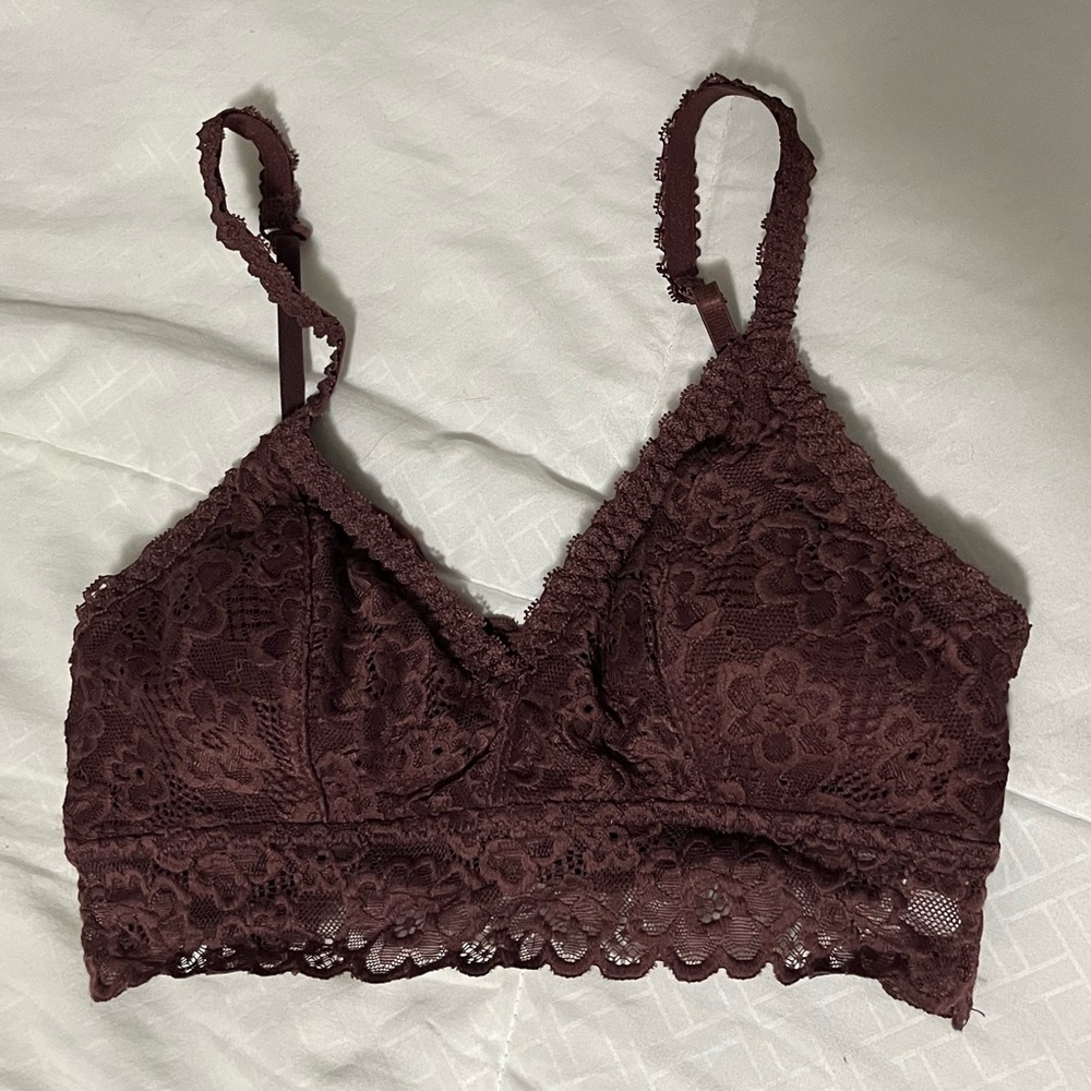 burgundy bralette